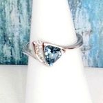 Blue Kyanite & CZ Silver ring size 6 Photo 0