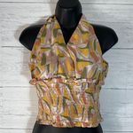 Milk and Honey Retro Pattern Halter Top Size M hippie Photo 0