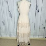 Just Me NWT  Women's Pink Lace Ruffle Tiered Boho Sleeveless Pleated Dress Size M Photo 11