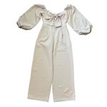 Sister Jane UO Women’s Theatre Bow Balloon Sleeve Jumpsuit Pink Rose Quartz Sz M Size M Photo 14