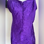 Adonna Vintage  Purple Floral Satin Nightgown, Size Large Photo 1