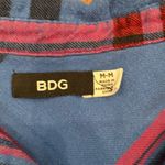 BDG Blue Plaid Flannel Button-Up Shirt | Women’s Medium Photo 1