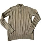 Oscar de la Renta Beige Stretch Knit Half Zip Sweater Women Size Large | 33-24 Photo 0
