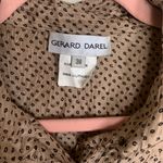 Gerard Darel | Silk Crinkle Button Down Shirt Dress Tan Black Print S Photo 1