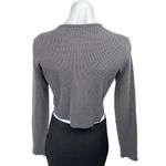 Madewell  Women's Gray Waffle Knit Long Sleeve Crew Neck Crop Sweater Top Size M Photo 1