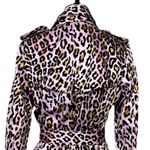 Joan Rivers  Trench Coat Belted Classic Pink Leopard Multi Women’s Size Small Photo 7
