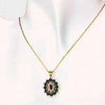 Sapphire and Diamond Vermeil Pendant & 14kt Yellow Gold Spring Clasp Necklace Photo 12