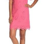 Trina Turk Praise Eyelet Ruffle Sheath Dress Cosmo Pink Photo 0
