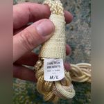 Vintage 80s deadstock pearl and gold buckle braided belt, size M/L Photo 6