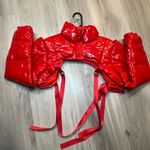 Daisy  Vibrant Red womens Puffer Jacket Photo 1