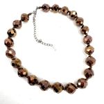 Esmor Bronze Metallic‎ Faceted Beaded Choker Necklace Brown Photo 5