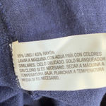 A New Day  Navy Blue Satin Maxi Slip Linen Blend Skirt Photo 4