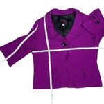 Mary Kay Consultant Women's Blazer Purple Tweed Wool 3/4 Sleeve Jacket 16 Photo 4