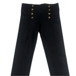 ZARA  Black High Rise Ponte Leggings Medium Gold Button Embellishments Photo 5