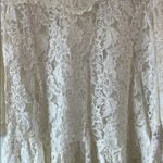 Free People  Sheer Floral Lace Ruffled Blouse with Bell Sleeve - Size Small Photo 3