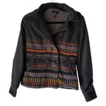 O'Neill Jacket Western Small Aztec Stripe Hooded Button Peacoat Southwest Photo 0