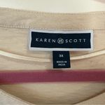 Karen Scott  Cream Long Sleeve Shirt 3/4 buttons Photo 3