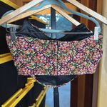 ZARA  Black Pink Green Floral Corset Crop Top Size Small Photo 7