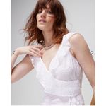 White House | Black Market COPY Eyelet Ruffle Wrap Dress in White Size 12 Photo 1