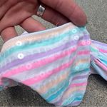 Victoria's Secret Victoria’s Secret Sequin Pastel Rainbow Stripe Bikini Bottoms MEDIUM Photo 1