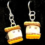 Hypoallergenic Cartoon Handmade Sandwich Cookie Unique Earrings Polymer Clay Photo 0