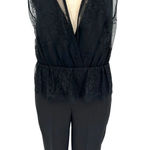 ZARA  Jumpsuit Lace Peplum Combined Sleeveless Black Size‎ Small Photo 4
