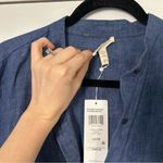 Eileen Fisher NWT Washed Organic Linen Delave Shirtdress Tunic in Blueberry XS Photo 5
