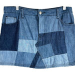 Gianni Bini Gianni‎ Bini Medium Mini Skirt Blue Denim Patchwork Y2K Boho Pockets Womens 120 Photo 0