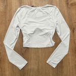 Princess Polly  | NWD White Ruched Dunford Long Sleeve Bodycon Cropped Top, 6 Photo 3