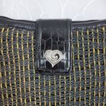 Brighton Women Bag Purse Brown Blue Woven Leather Front Crossbody Braided Strap Photo 7