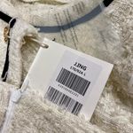 J.ING Off White Ivory Frayed Contrast Trim Jacket Blouse And Mini Skirt Set Size L Photo 3