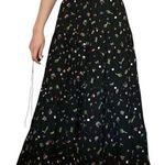 Vintage Southwestern Mexico Desert Print Pleated Button Front Maxi Skirt Black Size undefined Photo 0