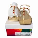 Katy Perry Camie Gemstone Gold Sandal NIB Size 7 Resort And Vacation Chic Photo 0