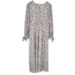 Gal Meets Glam Florence Floral Tie Cuff Long Sleeve Maxi Dress size 18 Grey Pink Photo 9