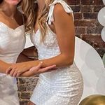 Miami White mini dress with flower detailing  Photo 0