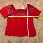 Cloud Chaser 🆕 Floral embroidered red swing top blouse Photo 4