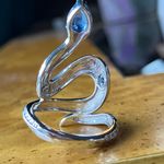 Natural Kyanite Sterling Silver Snake Ring Size 6 Blue Photo 4