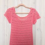 Old Navy VTG Womens Crochet Dress Size M Pink Y2K Boho Cottage Festival Beach Photo 6