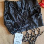 ZARA SATIN EFFECT CROP TOP BLACK Photo 4