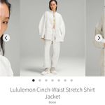 Lululemon cinch waist stretch shirt jacket bone size large Photo 1