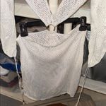 White Mesh crochet beach cover up Women's Dress Size undefined Photo 2