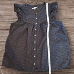 Madewell Ruffle-Sleeve Bib Eyelet Sleeveless Top Black Size Small Photo 6