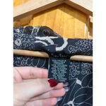 ECI New York 100% Silk Floral Maxi Dress Size 8 Sheer Ruffle Romantic Evening Black Photo 5