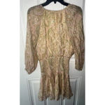 MINKPINK Revolve  Catalina Surplice Printed Mini Dress Neutral Multi Small Womens Photo 6