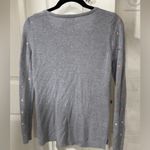 Old Navy Gray sweater with rose pink polka dots. Photo 3