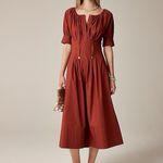 J.Crew NWT  clinch waist midi dress Thanksgiving mahogany Terracotta size 4 P Photo 3
