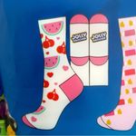 Jolly Rancher Candy Crew Socks Womens Novelty Gift Watermelon Cherry Pink Red Photo 4