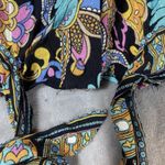 Haute Hippie  Top Medium Smocked Boho Bell Sleeve Tie‎ Cropped Festival Artsy NEW Photo 9