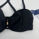 Fantasie Beach Waves Black Multiway Strapless Bandeau Bikini Top Swimsuit Sz 32G Photo 2