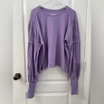 Pilcro  Crew-Neck Ruched & Smocked-Sleeve Lavender Top (Size XL) Photo 2